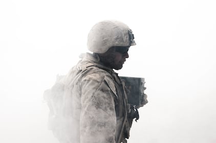 A U.S. Marine conducts Advanced Motorized Operators Course during Integrated Training Exercise (ITX) 1-21 at Marine Air Ground Combat Center Twentynine Palms, Calif., Oct. 23, 2020.