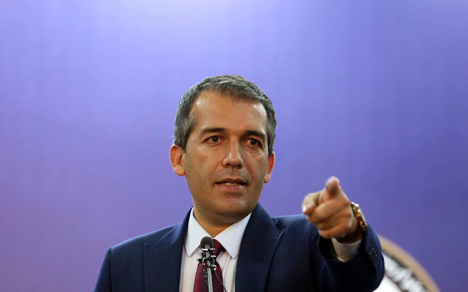 Presidential spokesman Sediq Seddiqi speaks during a press conference in Kabul, Afghanistan, Monday, Sept. 2, 2019.