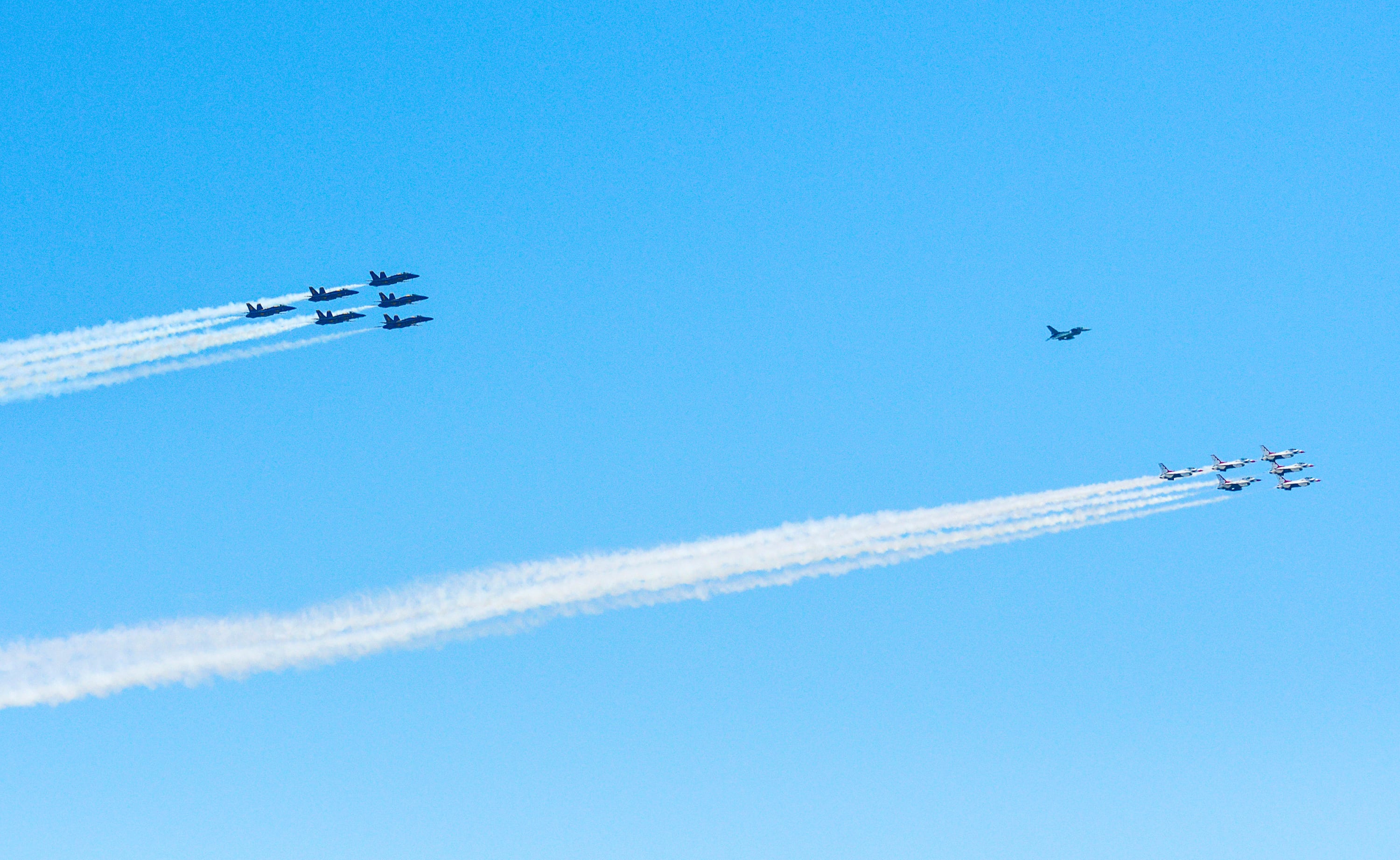 Blue Angels, Thunderbirds, New York City flyover, tribute to first responders