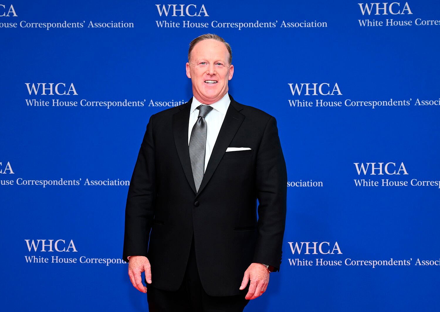 Former White House press secretary Sean Spicer arrives on the red carpet for the White House Correspondents' Dinner in Washington on April 27, 2019.