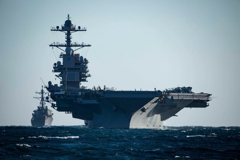 Aircraft carrier Ford embarks with full air wing for first time