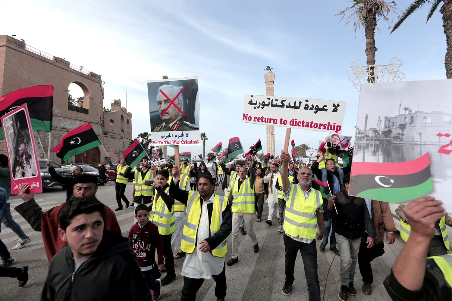 protesters Libya's Field Marshal Khalifa Hifter