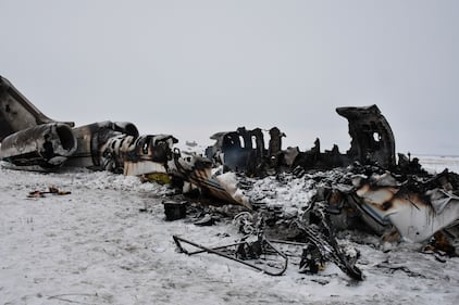 Wreckage of a U.S. military aircraft