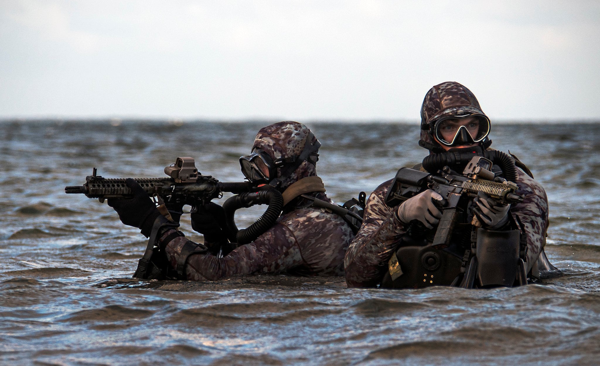 Sailors assigned to Naval Special Warfare Group 2 conduct military dive operations off the East Coast